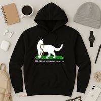 Funny Ill Tread Wherever I Want Cat Vs Tread On Me Snake Hoodie thumb 3