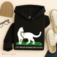 Funny Ill Tread Wherever I Want Cat Vs Tread On Me Snake Hoodie thumb 4