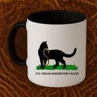 Funny Ill Tread Wherever I Want Cat Vs Tread On Me Snake Coffee Mug thumb 2