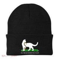 Funny Ill Tread Wherever I Want Cat Vs Tread On Me Snake Beanie thumb 0