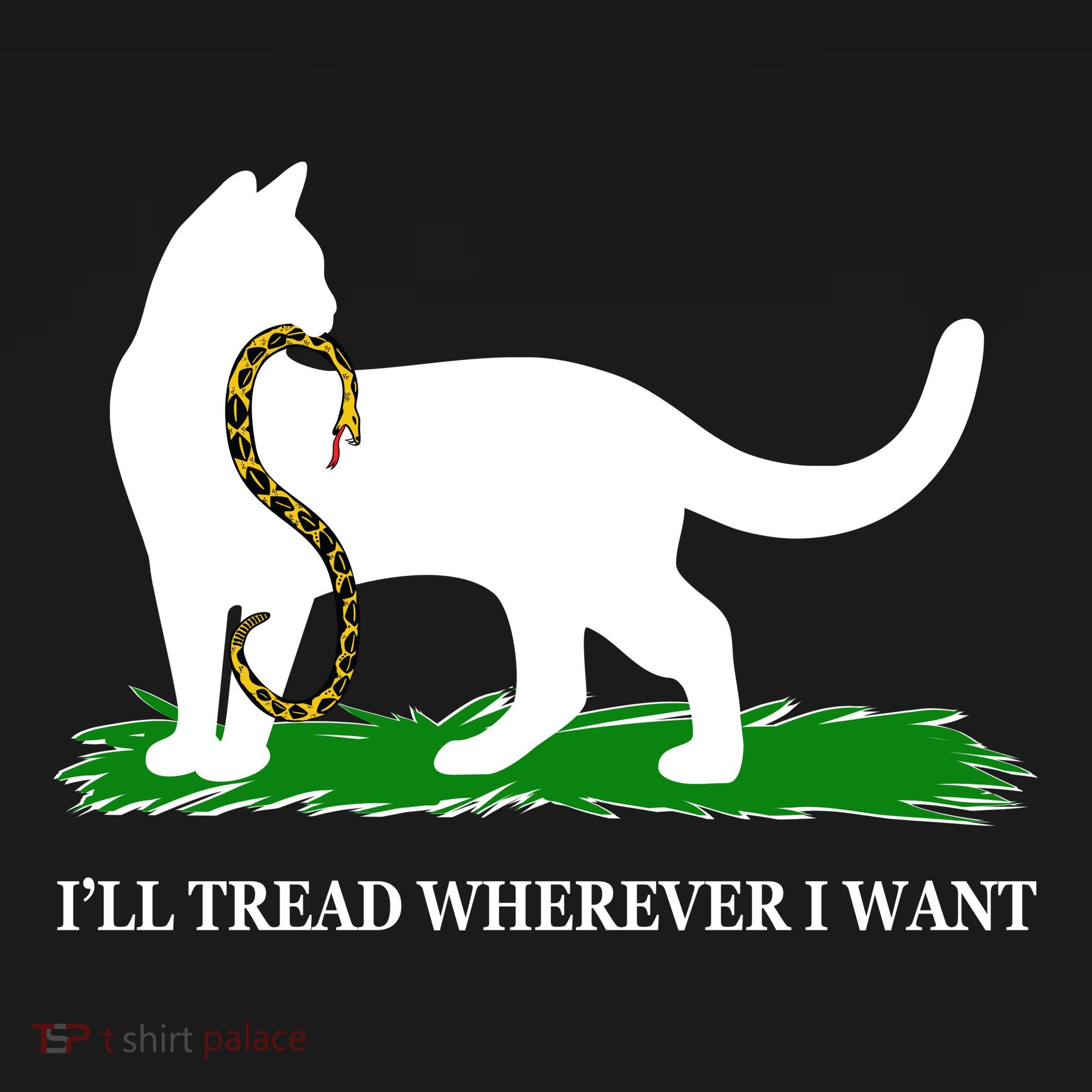 Funny Ill Tread Wherever I Want Cat Vs Tread On Me Snake Coaster