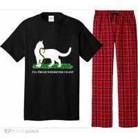 Funny Ill Tread Wherever I Want Cat Vs Tread On Me Snake Pajama Set thumb 0
