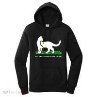 Funny Ill Tread Wherever I Want Cat Vs Tread On Me Snake Women's Hoodie thumb 0