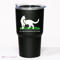 Funny Ill Tread Wherever I Want Cat Vs Tread On Me Snake Tumbler thumb 0
