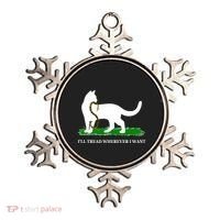 Funny Ill Tread Wherever I Want Cat Vs Tread On Me Snake Ornament thumb 0