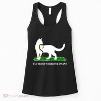 Funny Ill Tread Wherever I Want Cat Vs Tread On Me Snake Women's Tank Top thumb 0