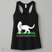 Funny Ill Tread Wherever I Want Cat Vs Tread On Me Snake Women's Tank Top thumb 3