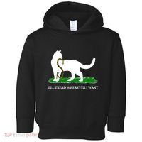 Funny Ill Tread Wherever I Want Cat Vs Tread On Me Snake Toddler Hoodie thumb 0