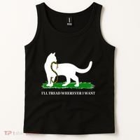 Funny Ill Tread Wherever I Want Cat Vs Tread On Me Snake Tank Top thumb 2