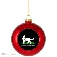 Funny Ill Tread Wherever I Want Cat Vs Tread On Me Snake Plastic Christmas Ball Ornament thumb 0