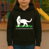 Funny Ill Tread Wherever I Want Cat Vs Tread On Me Snake Kids Hoodie thumb 3