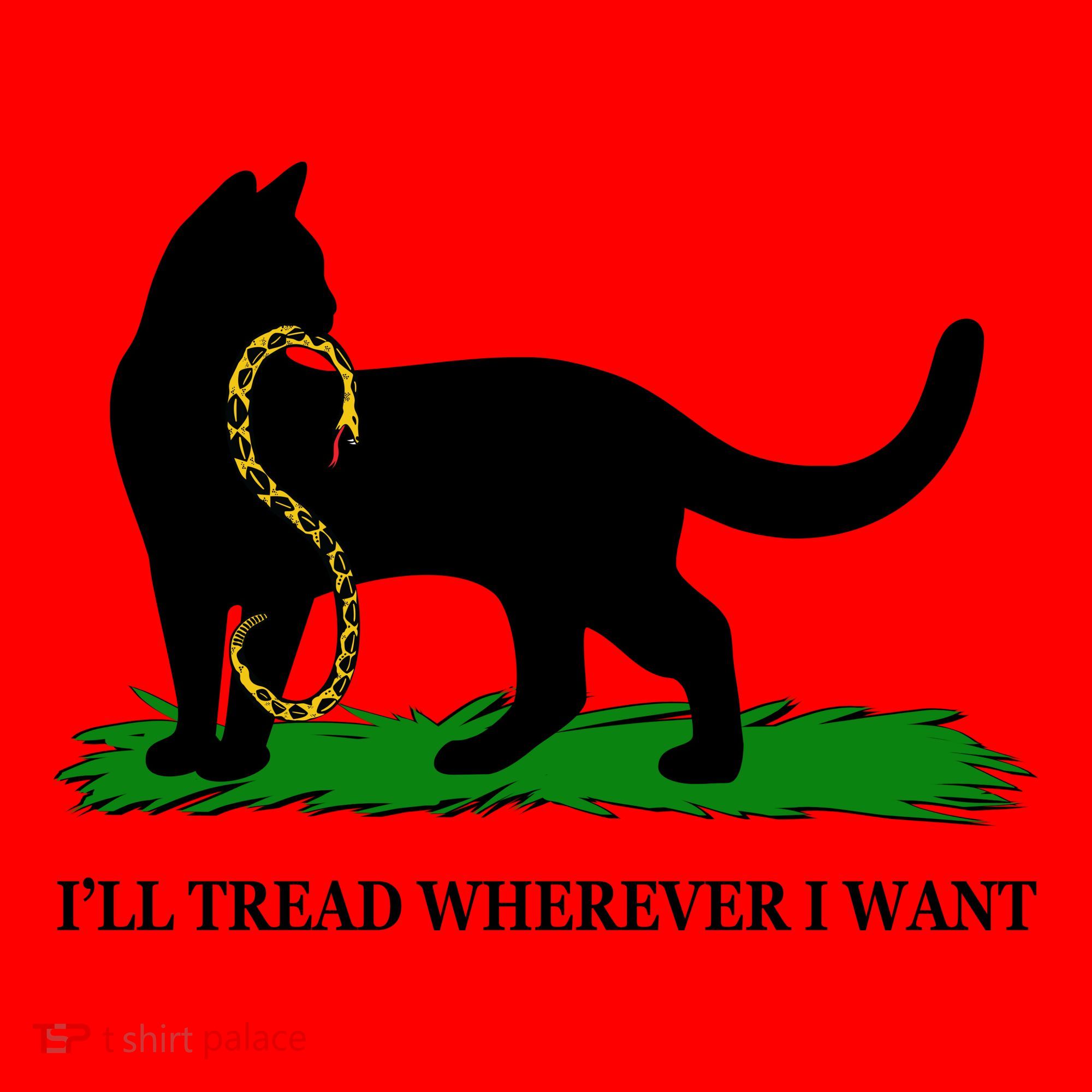 Funny Ill Tread Wherever I Want Cat Vs Tread On Me Snake Santa Hat