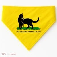 Funny Ill Tread Wherever I Want Cat Vs Tread On Me Snake USA-Made Doggie Bandana thumb 0