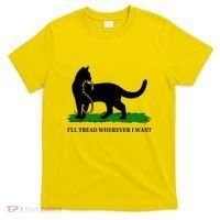 Funny Ill Tread Wherever I Want Cat Vs Tread On Me Snake T-Shirt thumb 0