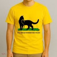 Funny Ill Tread Wherever I Want Cat Vs Tread On Me Snake T-Shirt thumb 3