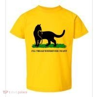 Funny Ill Tread Wherever I Want Cat Vs Tread On Me Snake Toddler T-Shirt thumb 0
