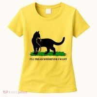 Funny Ill Tread Wherever I Want Cat Vs Tread On Me Snake Women's T-Shirt thumb 0