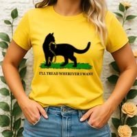Funny Ill Tread Wherever I Want Cat Vs Tread On Me Snake Women's T-Shirt thumb 2