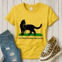Funny Ill Tread Wherever I Want Cat Vs Tread On Me Snake Women's T-Shirt thumb 3