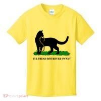 Funny Ill Tread Wherever I Want Cat Vs Tread On Me Snake Kids T-Shirt thumb 0