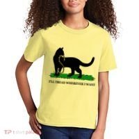 Funny Ill Tread Wherever I Want Cat Vs Tread On Me Snake Kids T-Shirt thumb 2