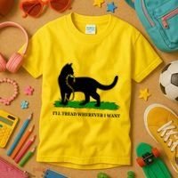 Funny Ill Tread Wherever I Want Cat Vs Tread On Me Snake Kids T-Shirt thumb 3