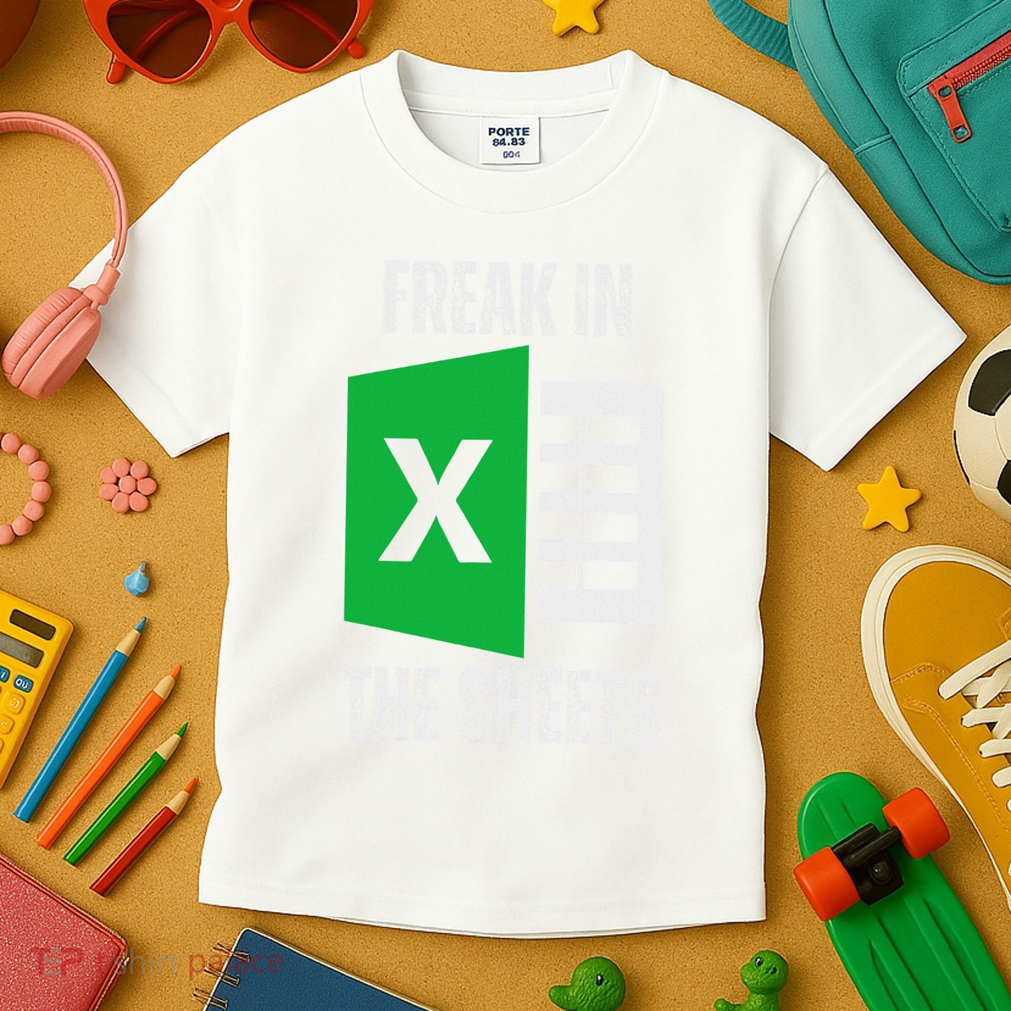 Freak In The Sheets Excel Spreadsheet Funny Office Jokes Kids T-Shirt