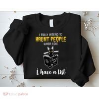 Fully Intend To Haunt People When I Die Funny Cat Sweatshirt thumb 2
