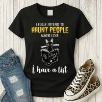 Fully Intend To Haunt People When I Die Funny Cat Women's T-Shirt thumb 3