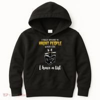 Fully Intend To Haunt People When I Die Funny Cat Kids Hoodie thumb 0