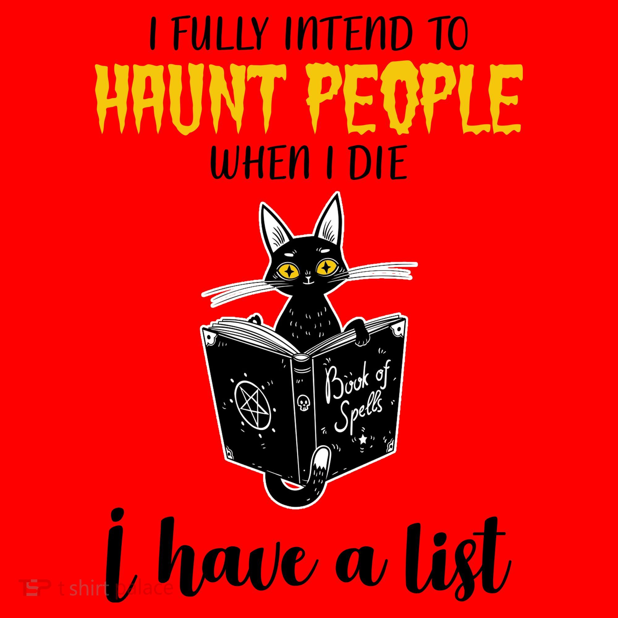 Fully Intend To Haunt People When I Die Funny Cat Santa Hat