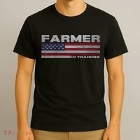 Farmer In Training Future Farmer Patriotic American Flag T-Shirt thumb 3