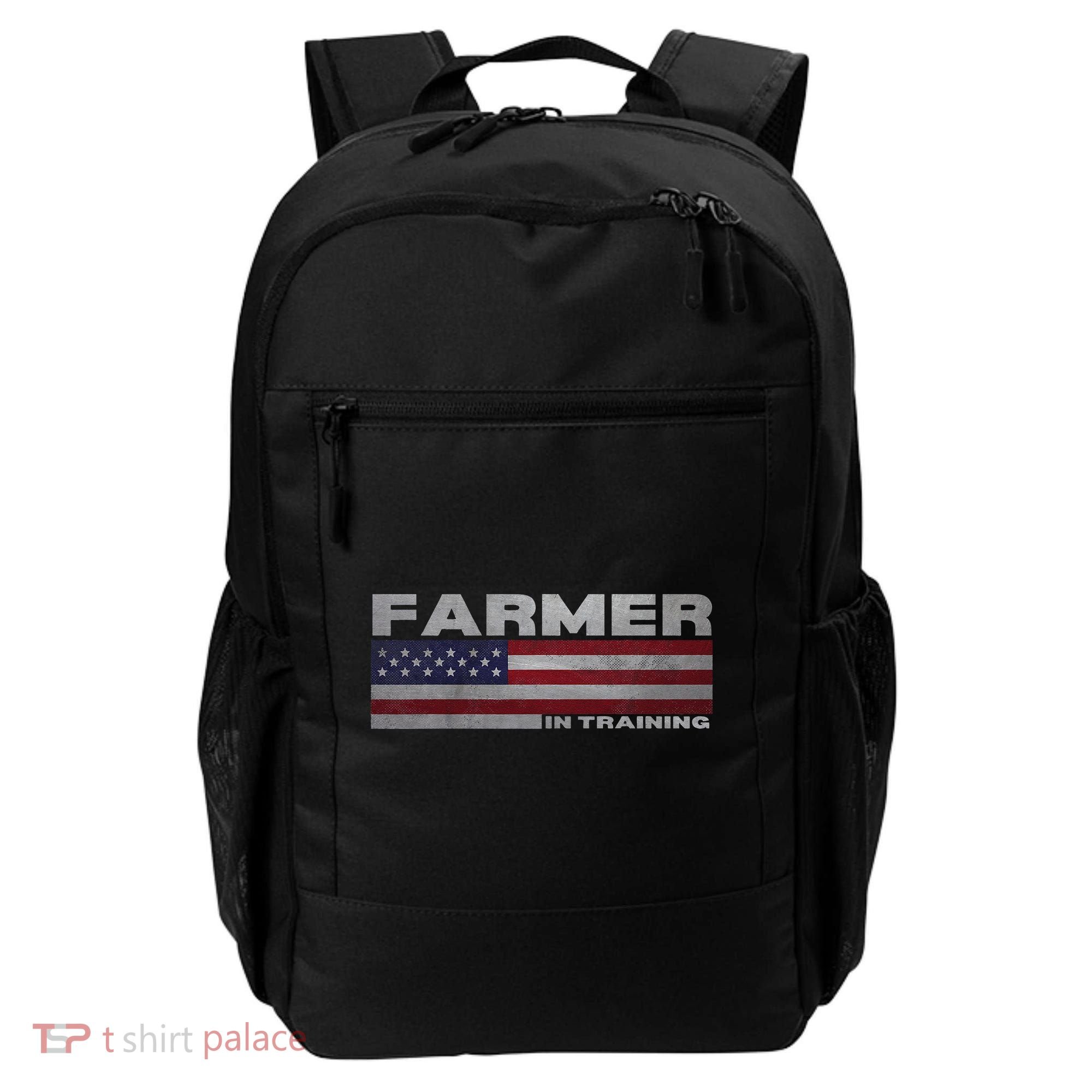 Farmer In Training Future Farmer Patriotic American Flag Backpack