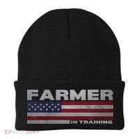 Farmer In Training Future Farmer Patriotic American Flag Beanie thumb 0