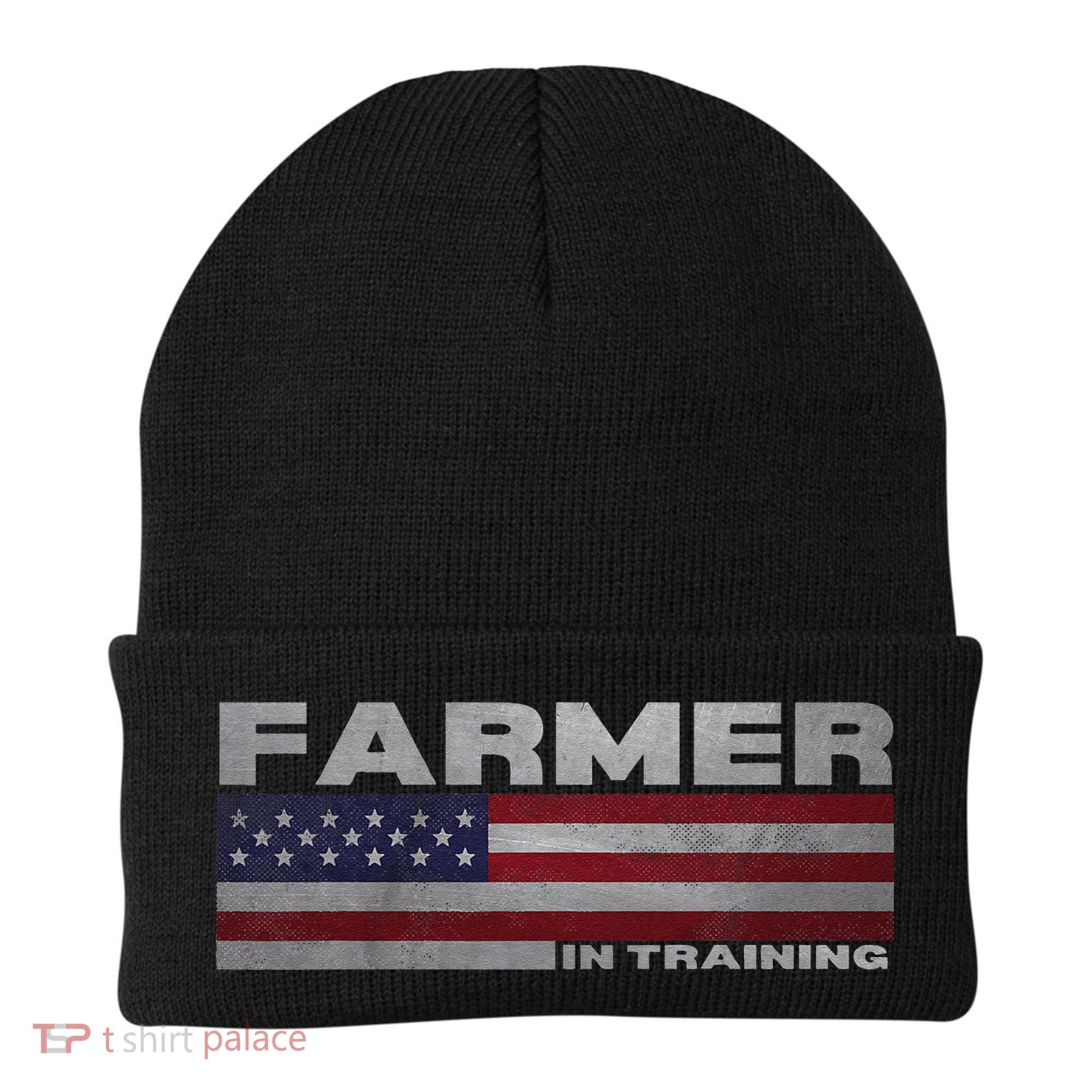 Farmer In Training Future Farmer Patriotic American Flag Beanie