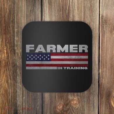 Farmer In Training Future Farmer Patriotic American Flag Coaster