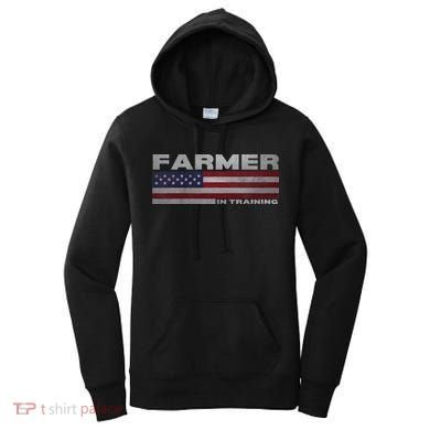 Farmer In Training Future Farmer Patriotic American Flag Women's Hoodie