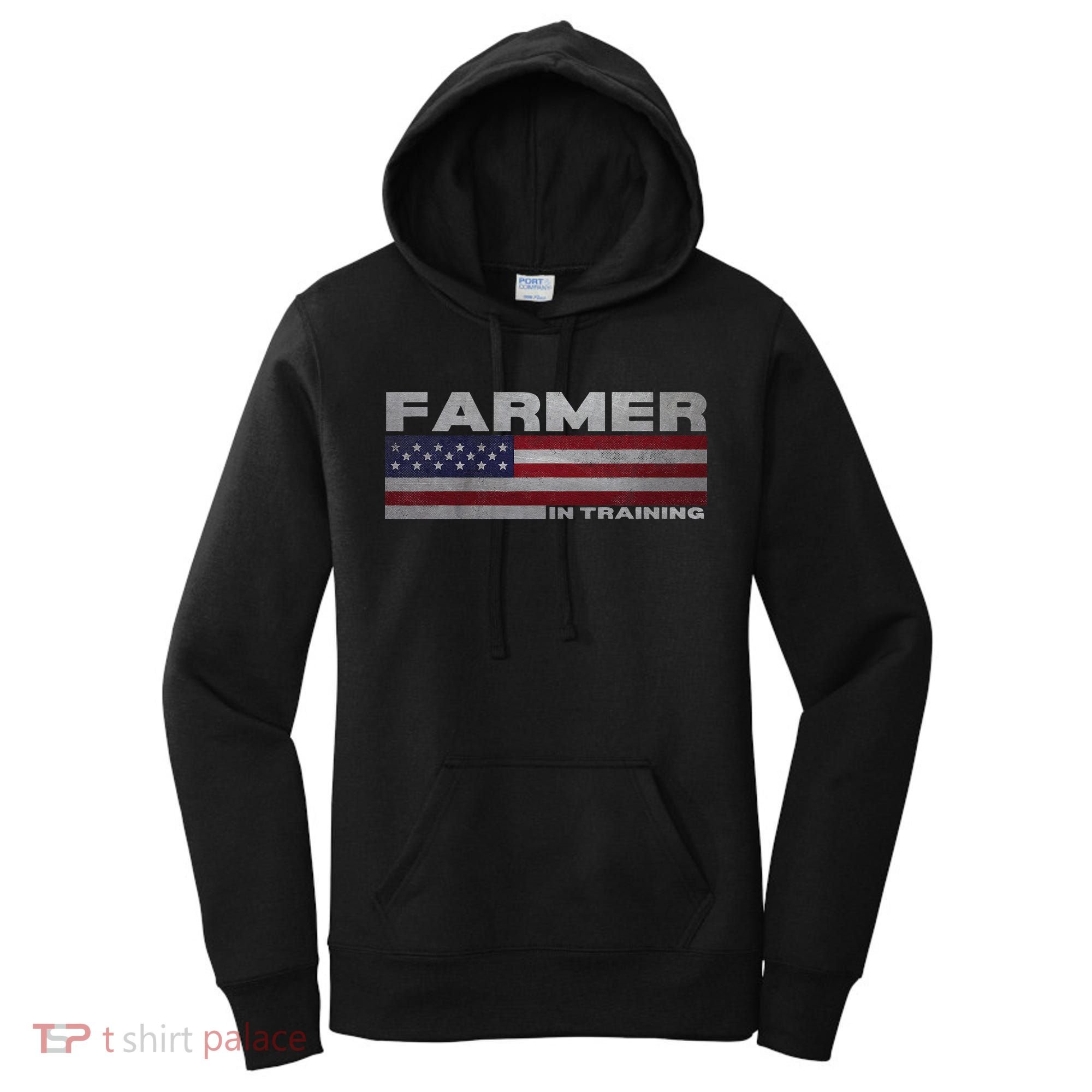 Farmer In Training Future Farmer Patriotic American Flag Women's Hoodie