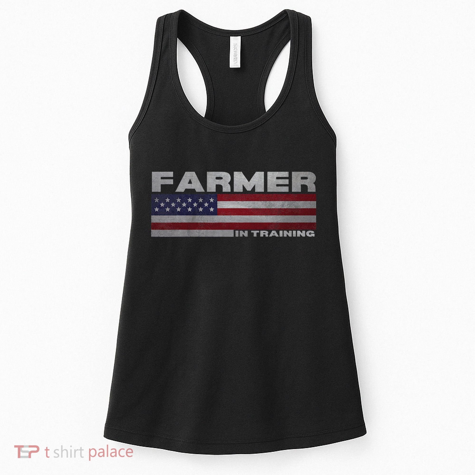 Farmer In Training Future Farmer Patriotic American Flag Women's Tank Top