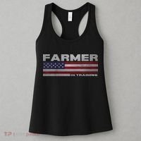 Farmer In Training Future Farmer Patriotic American Flag Women's Tank Top thumb 3