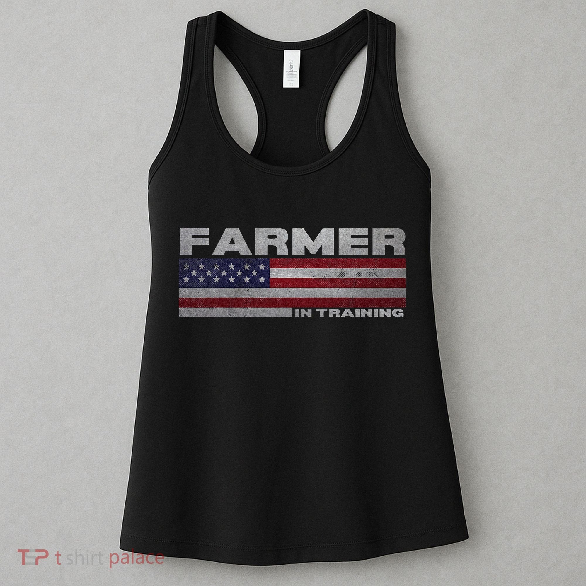 Farmer In Training Future Farmer Patriotic American Flag Women's Tank Top
