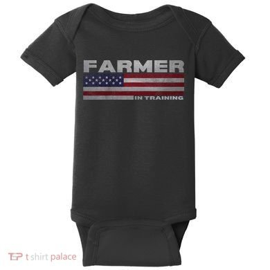 Farmer In Training Future Farmer Patriotic American Flag Baby Bodysuit