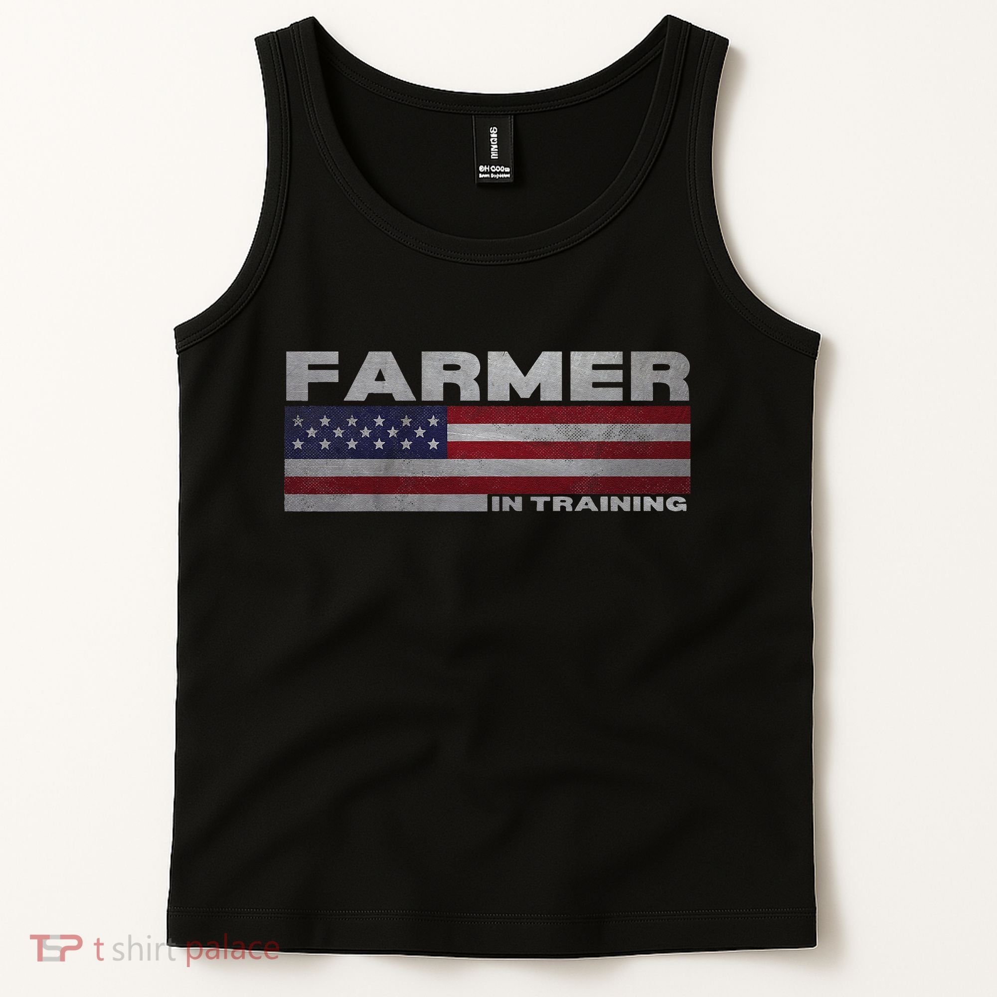 Farmer In Training Future Farmer Patriotic American Flag Tank Top