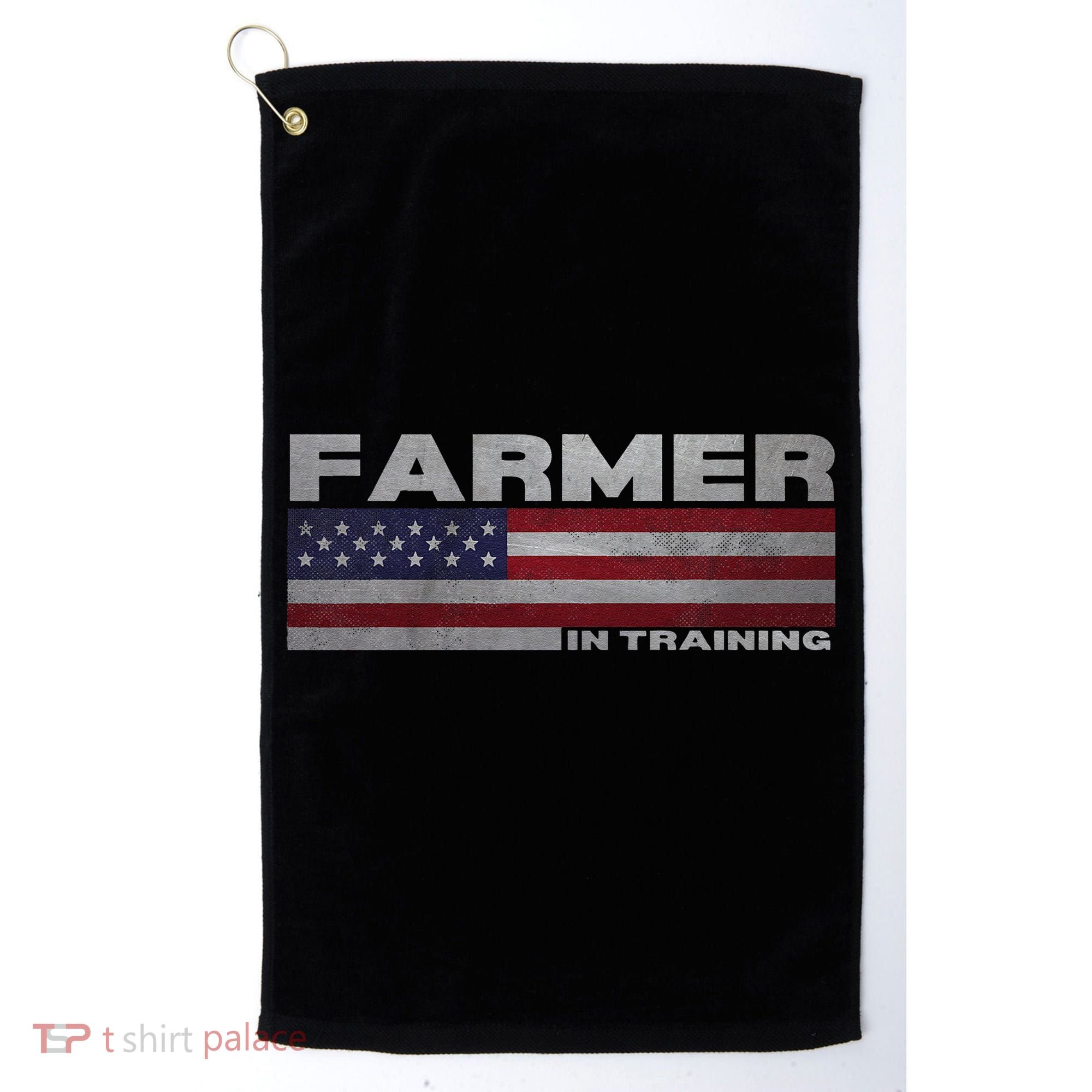 Farmer In Training Future Farmer Patriotic American Flag Golf Towel