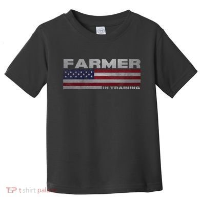 Farmer In Training Future Farmer Patriotic American Flag Toddler T-Shirt