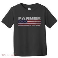 Farmer In Training Future Farmer Patriotic American Flag Toddler T-Shirt thumb 0