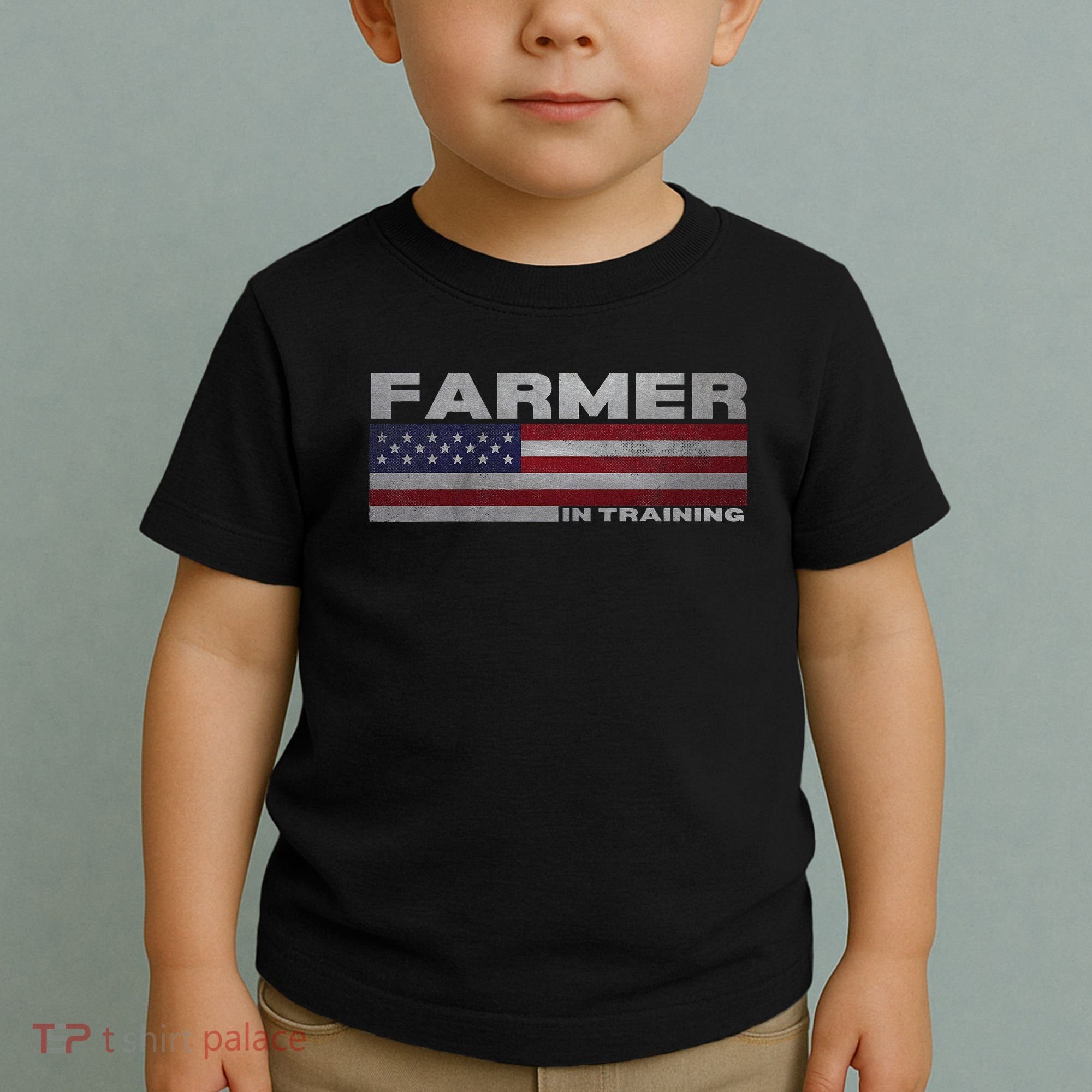 Farmer In Training Future Farmer Patriotic American Flag Toddler T-Shirt