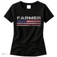 Farmer In Training Future Farmer Patriotic American Flag Women's T-Shirt thumb 0