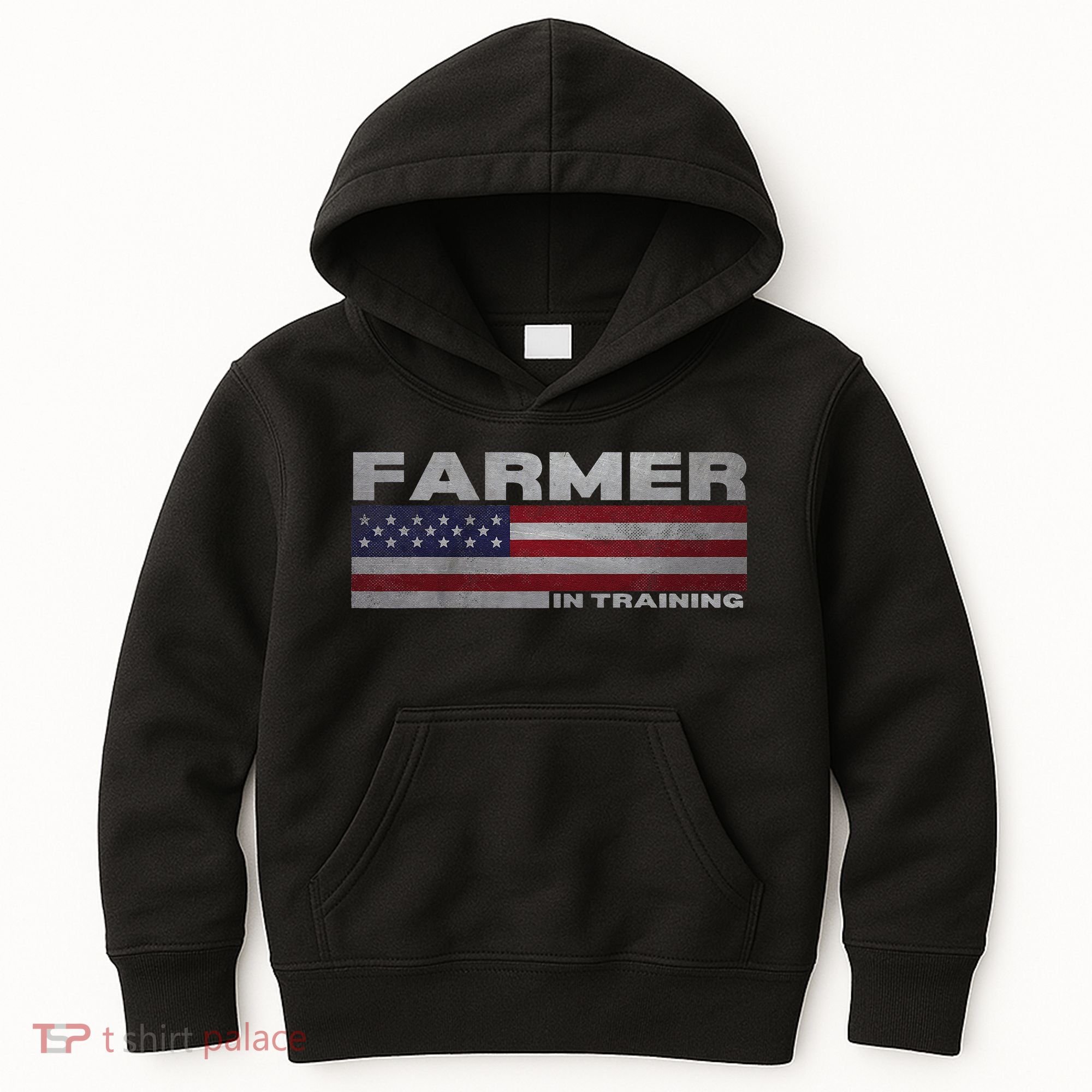 Farmer In Training Future Farmer Patriotic American Flag Kids Hoodie
