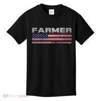 Farmer In Training Future Farmer Patriotic American Flag Kids T-Shirt thumb 0